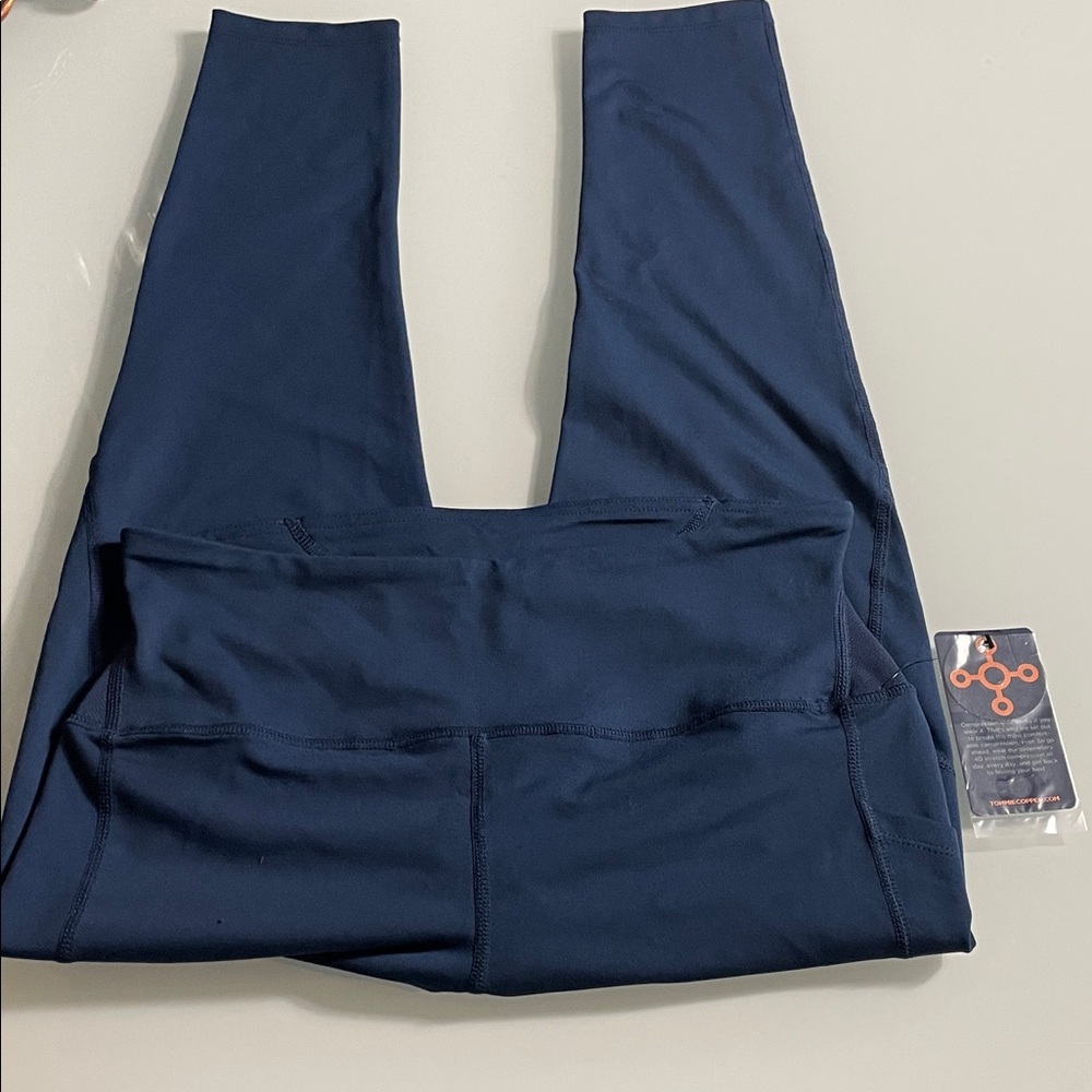 New Tommie Copper Dark Navy Lower Back Support Legging Multiple Sizes